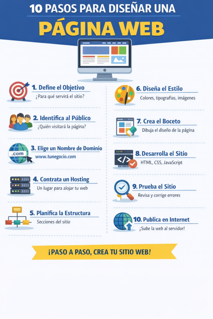 ¿Cómo diseñar una página web en 10 pasos?